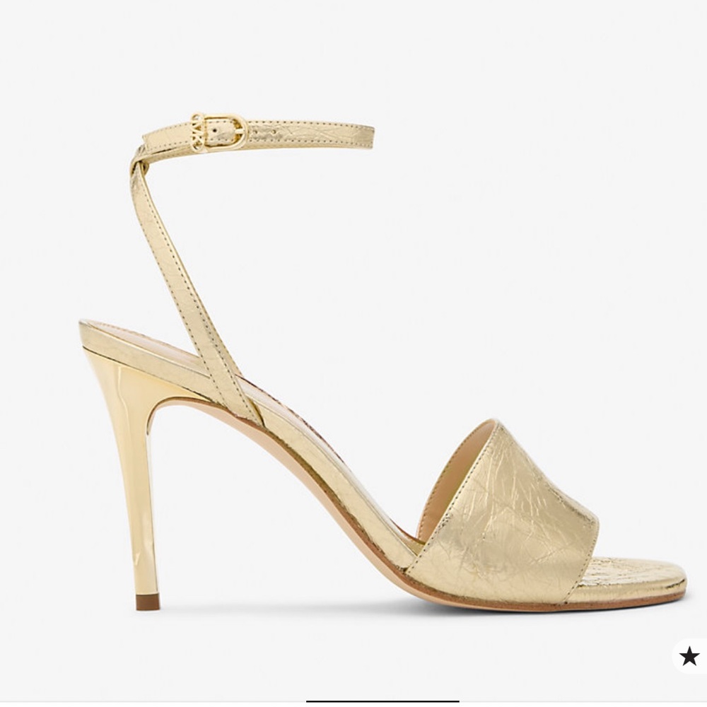 MICHAEL MICHAEL KORS
Elyse Crackled Metallic Leather Sandal Pale Gold - Picture 3 of 8